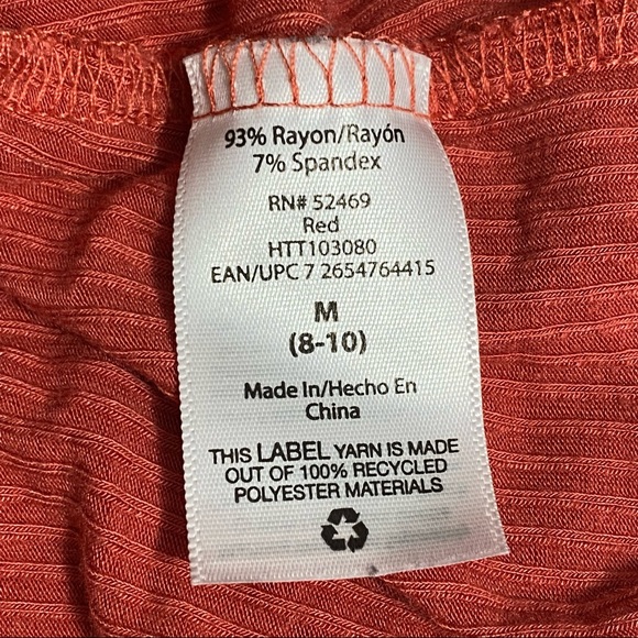 TIME and TRU rib knit round neck puff shoulder slight shoulder pad top M - Picture 7 of 8